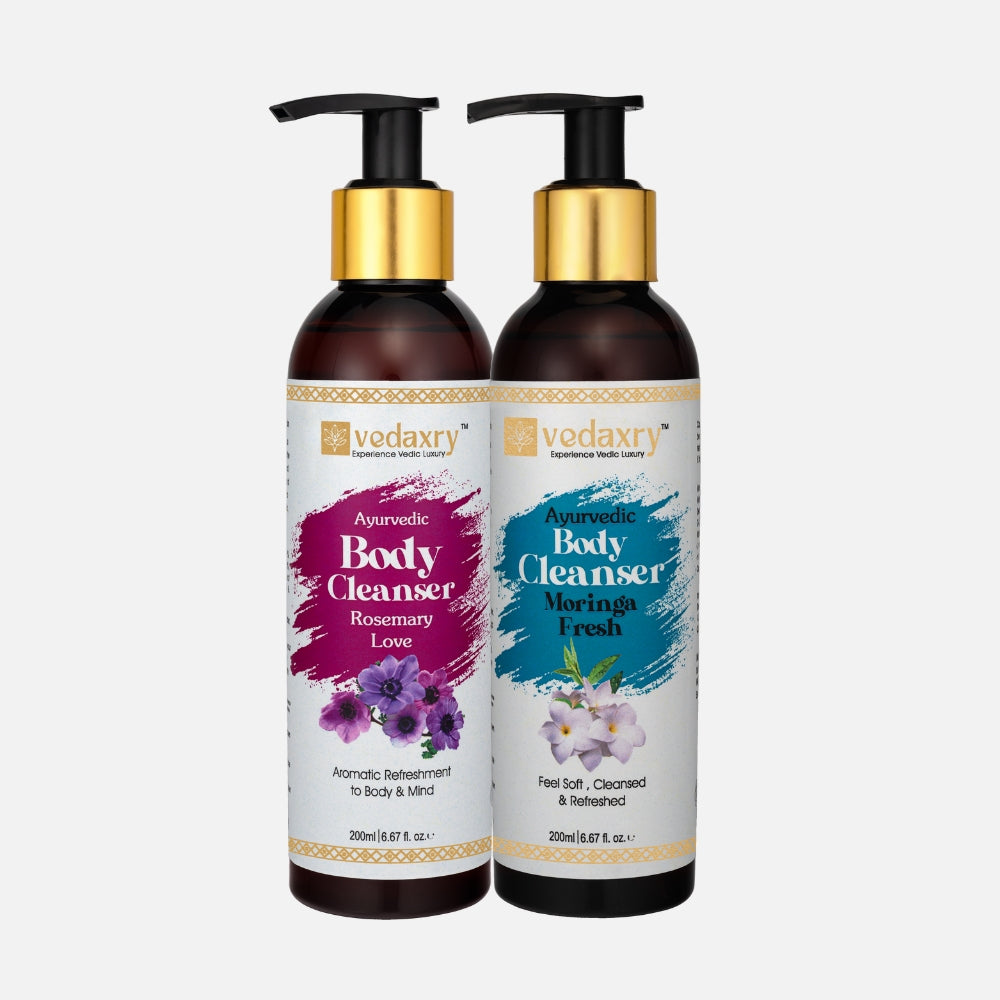 Ayurvedic Body Cleanser Combo Pack | Moringa Fresh + Rosemary Love