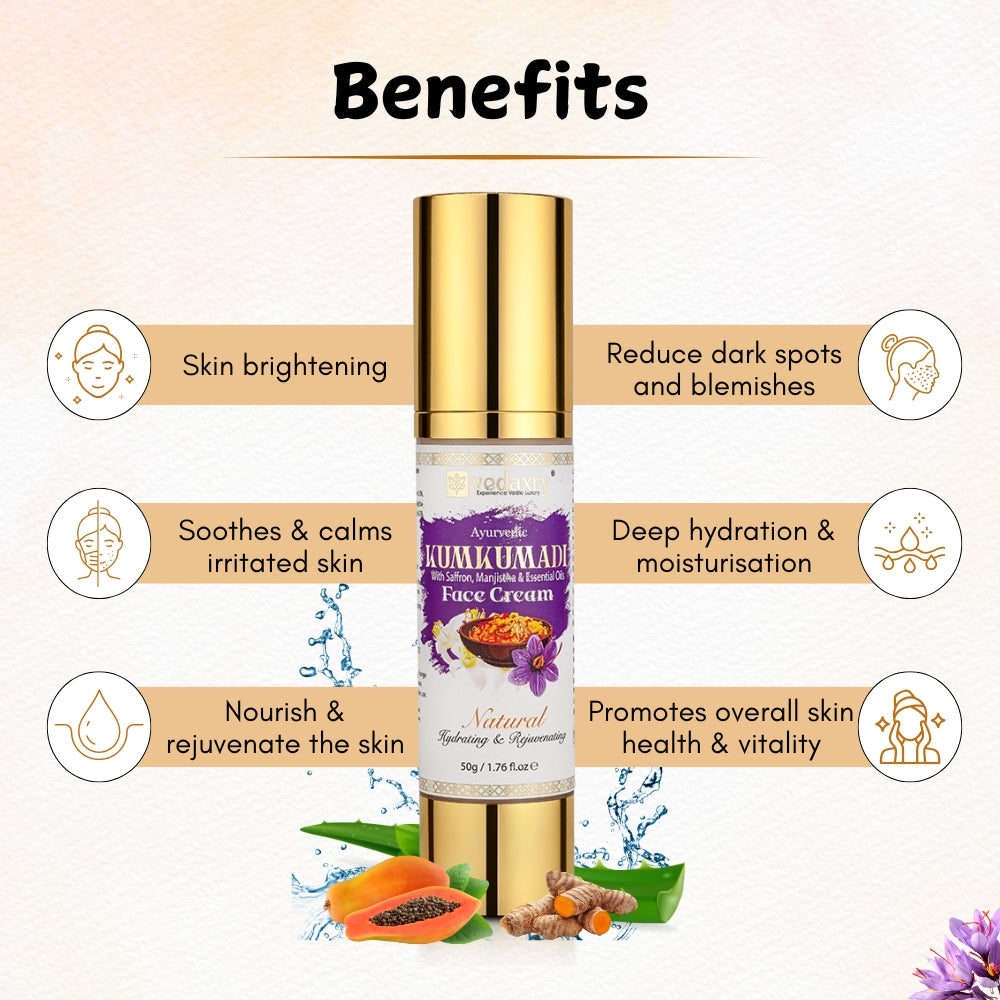 Kumkumadi Face Cream – Ayurvedic Saffron Glow Moisturizer