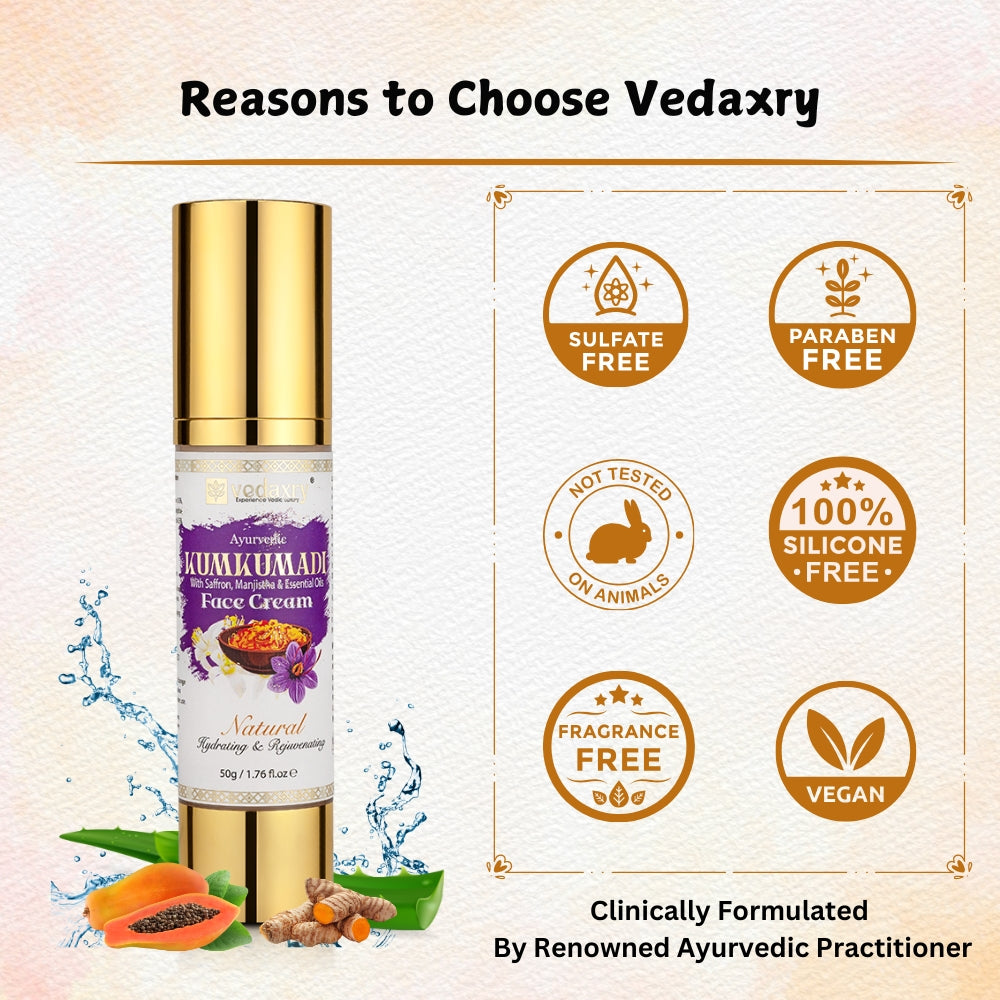 Kumkumadi Face Cream – Ayurvedic Saffron Glow Moisturizer