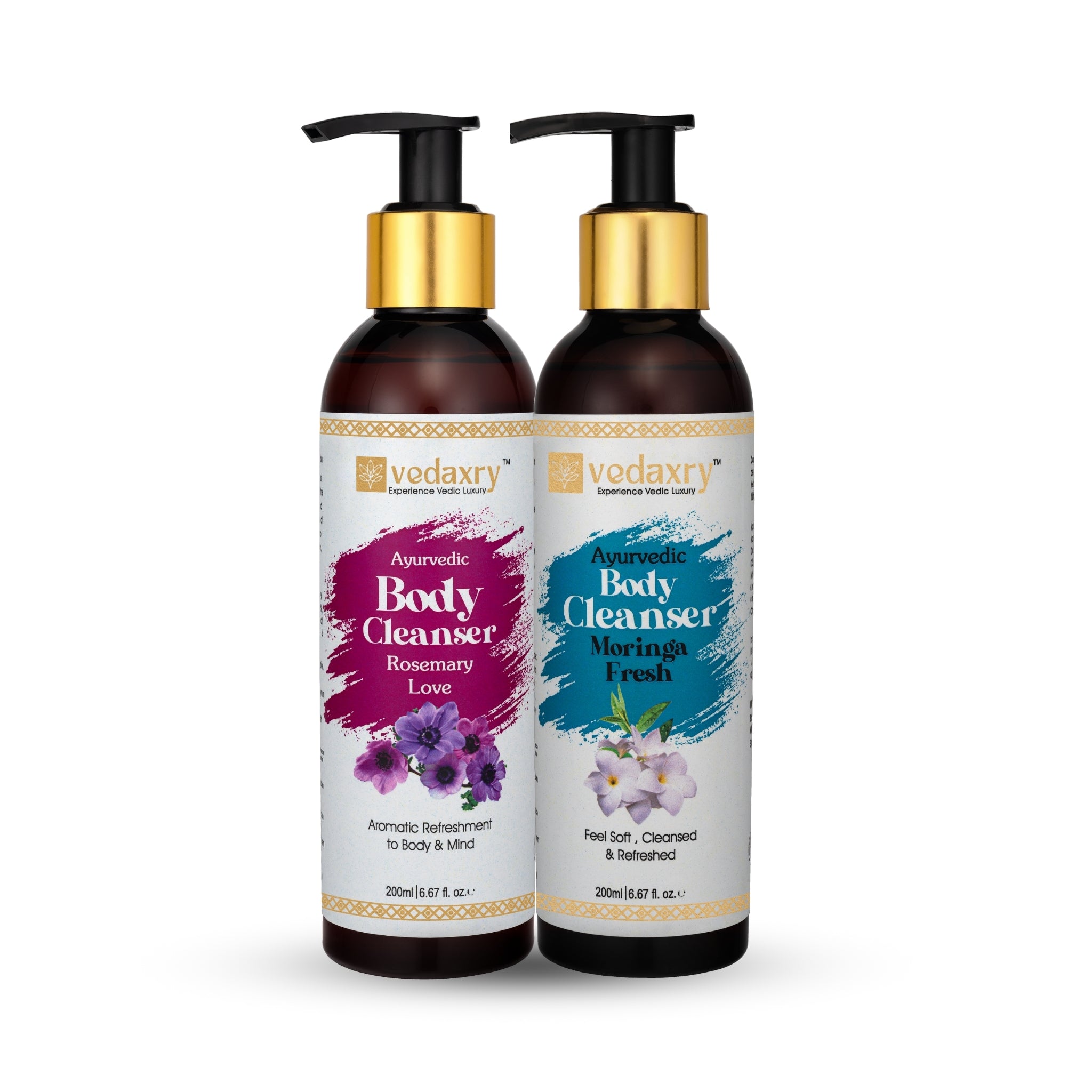 Ayurvedic Body Cleanser Combo Pack | Moringa Fresh + Rosemary Love