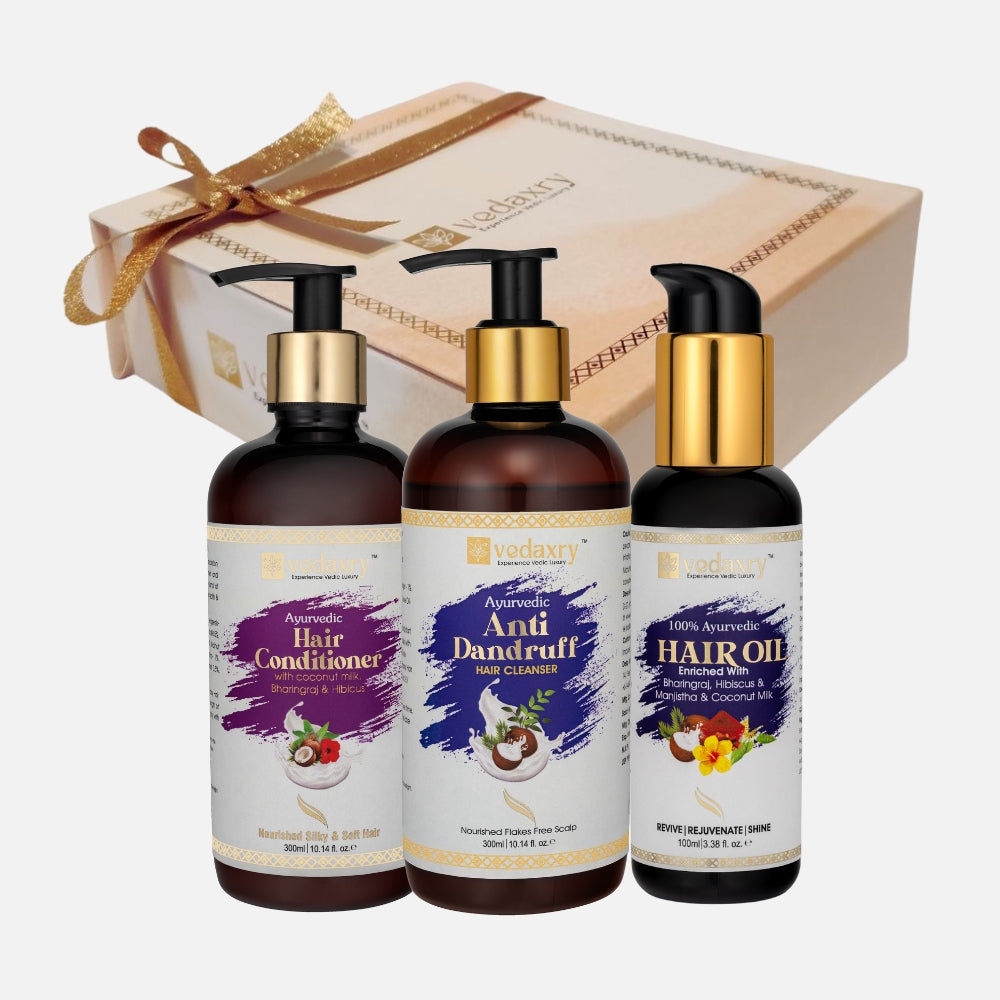Ayurvedic Anti-Dandruff Hair Care Pack | Cleanser, Conditioner, Hair Oil
