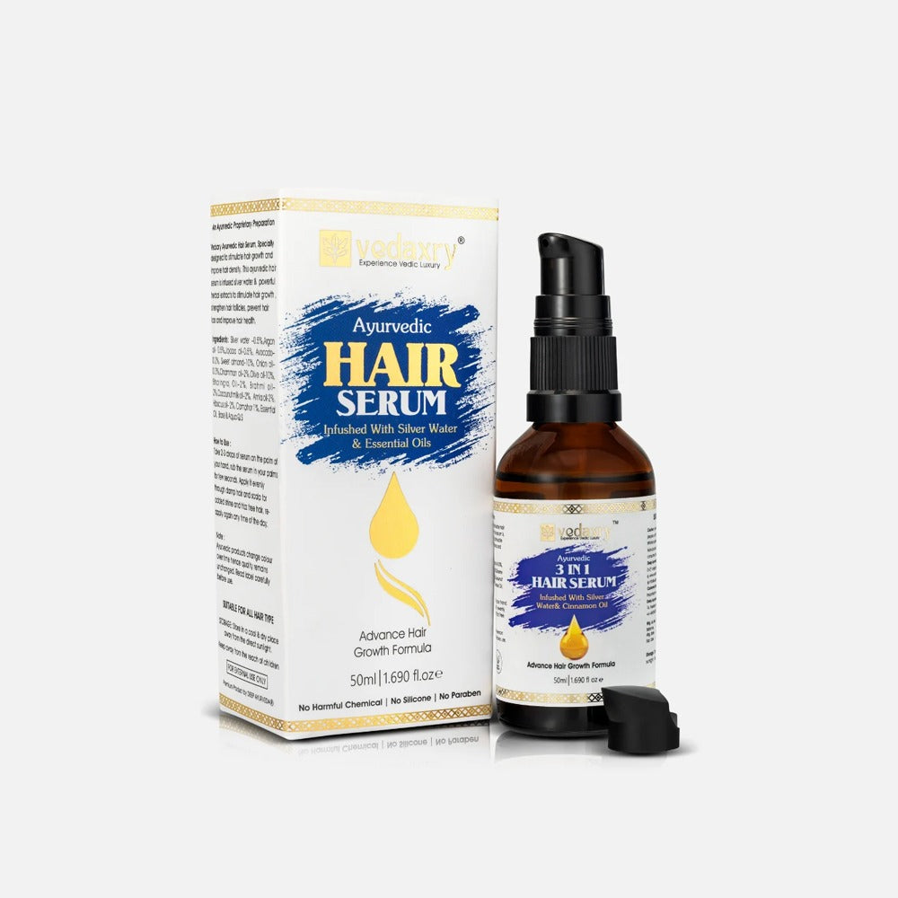 Ayurvedic 3-in-1 Hair Serum for Frizzy Hair Enriched with Silver Water