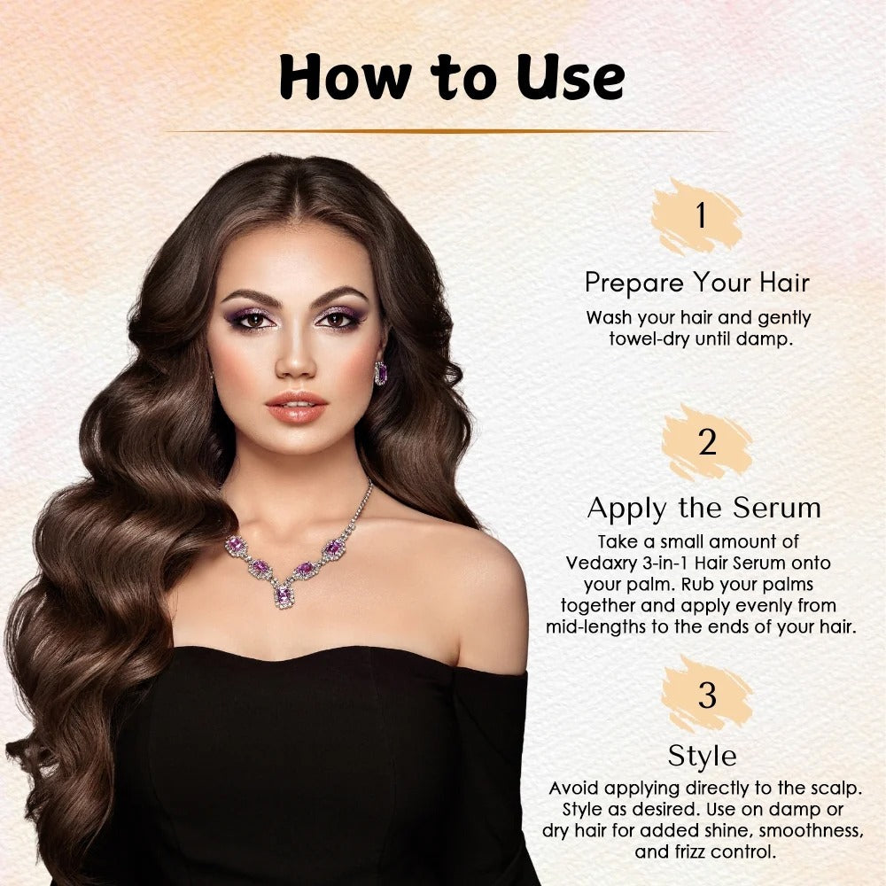 Ayurvedic 3-in-1 Hair Serum for Frizzy Hair Enriched with Silver Water