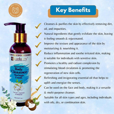 Vedaxry Moringa Fresh Body Cleanser benefits
