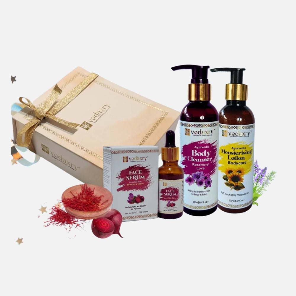 Ayurvedic Body Care Pack | Cleanser, Body Lotion, Face Serum