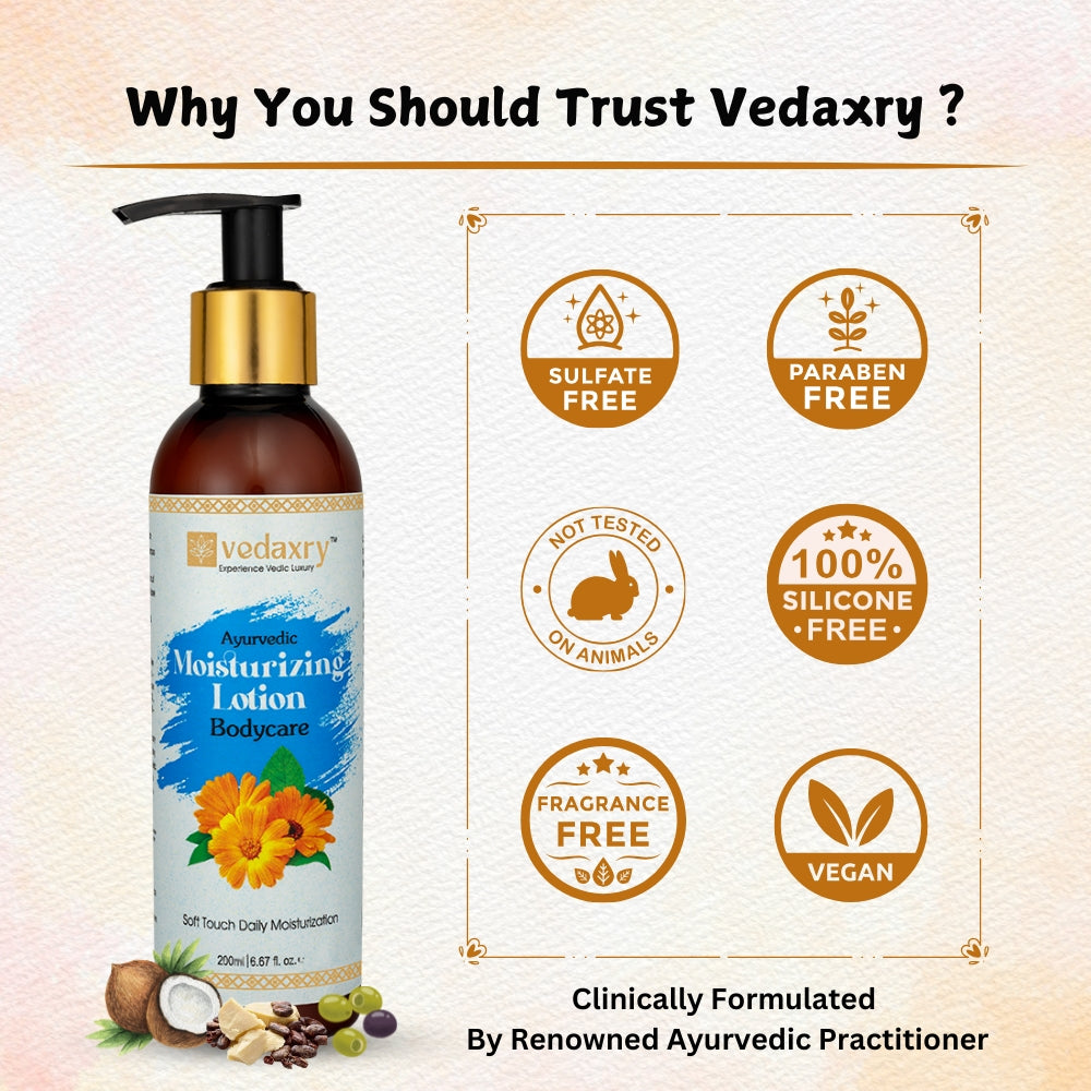 Vedaxry Ayurvedic Moisturizing Lotion | With Olive Esters & Murumuru Butter