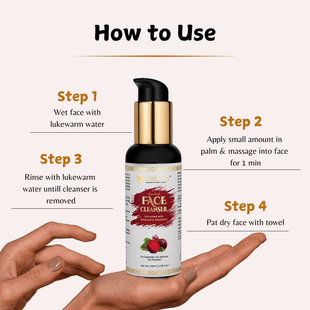 How to use Vedaxry Ayurvedic Face Cleanser